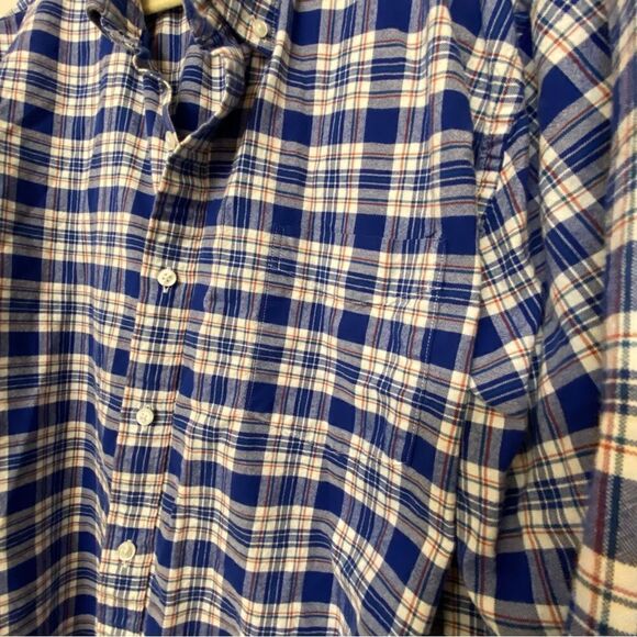 Goodthreads Oxford Men's Slim Long Sleeve Stretch cotton Plaid BLUE Shirt-XXXL - Picture 8 of 11